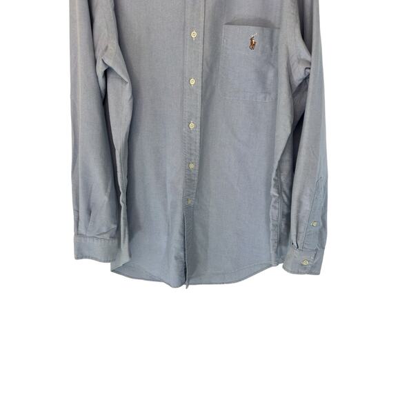 Ralph Lauren Shirt Men's Blue Preppy Cotton Classic Fit Button Down Large - Picture 7 of 11